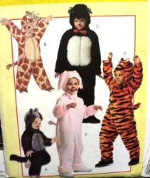 4945 KIDS GIRAFFE, PANDA, TIGER, BUNNY, SKUNK PATTERN 4-6